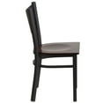 thumbnail image 6 of Flash Furniture 2 Pk. HERCULES Series Black Coffee Back Metal Restaurant Chair - Walnut Wood Seat, 6 of 8