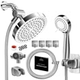 thumbnail image 2 of Regaderas Para Baño, Regadera Lluvia Fija+Ducha De Mano, Cabezal De Ducha, Con Manguera 1.5M,3 Modos Ajustable, Aumentar La Presión Del Agua, Ángulo Ajustable,Regadera Alta Presion, Fácil De Instalar, 2 of 8