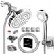 thumbnail image 2 of Regaderas Para Baño, Regadera Lluvia Fija+Ducha De Mano, Cabezal De Ducha, Con Manguera 1.5M,3 Modos Ajustable, Aumentar La Presión Del Agua, Ángulo Ajustable,Regadera Alta Presion, Fácil De Instalar, 2 of 8