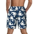 thumbnail image 3 of Sigee Shark Print Mens Swim Trunks with Compression Liner Quick Dry Swim Stretch Beach Shorts with Pockets,S-3XL, 3 of 7