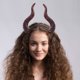 thumbnail image 2 of Diadema de cuerno de Halloween: Diadema de cuernos de diablo desmontable - Accesorios para el cabello de cosplay para decoraciones de fiesta de máscaras de cosplay, 2 of 6