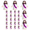 thumbnail image 1 of 64 mini figuras de Jesús, Pascua Jesús te ama, juguetes de Cristo, pequeñas figuras de Cristo para esconder y buscar regalos de fiesta religiosa de la escuela dominical, regalo ,25pcs-Purple, 1 of 7