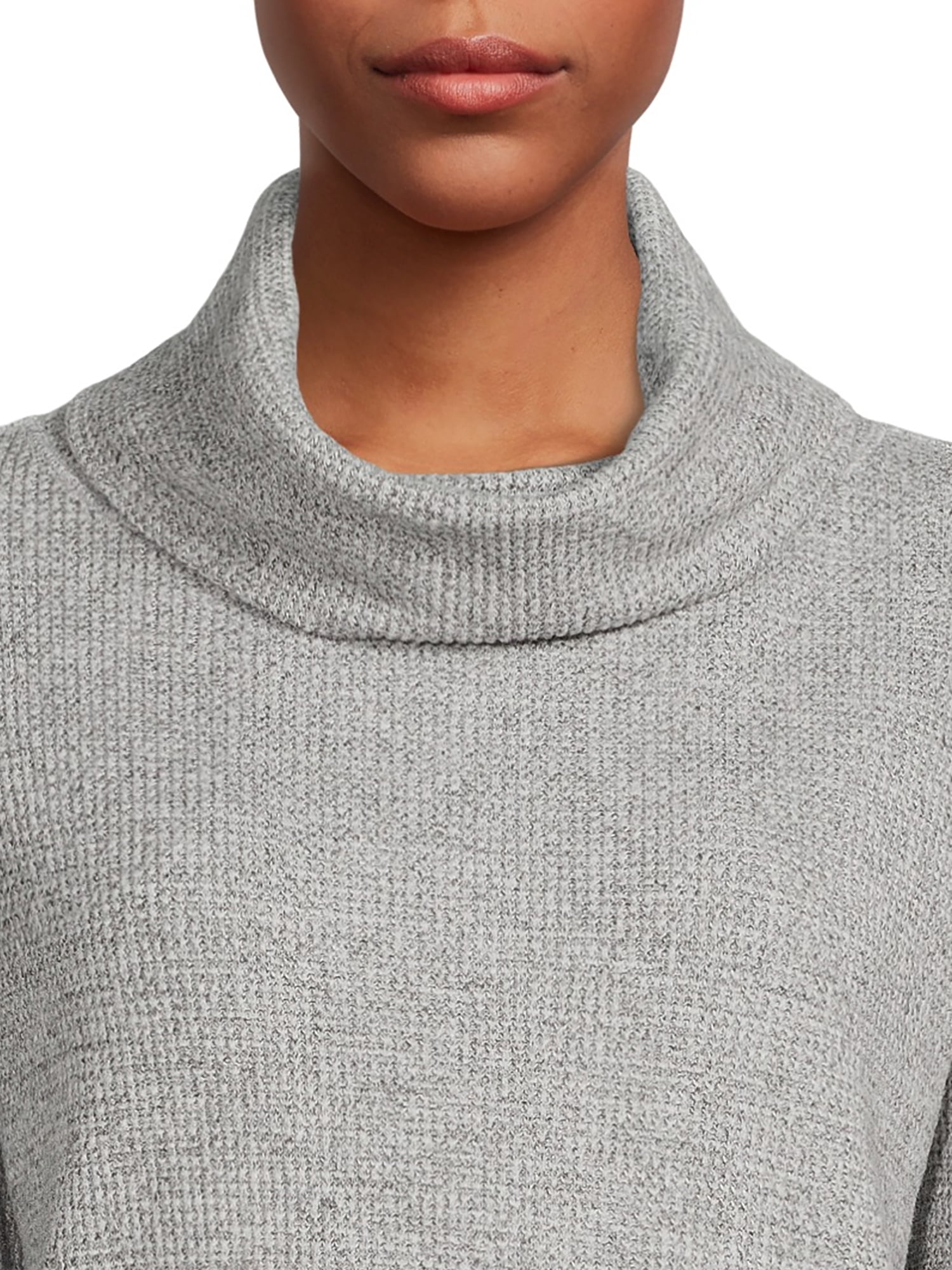 Time and Tru Women's Cowl Neck Waffle Tunic