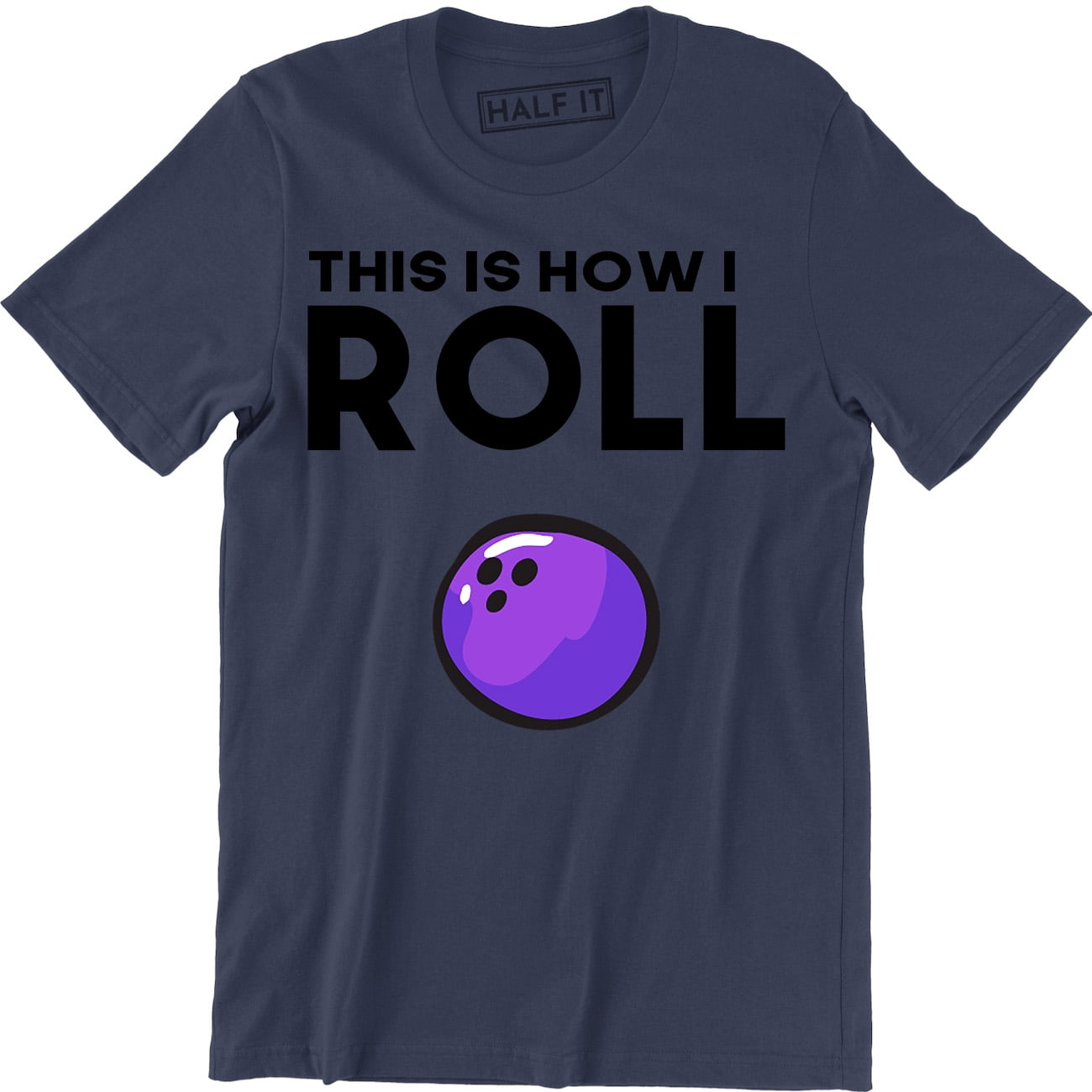 Ladies 'This Is How I Roll' Funny Bowling V-Neck Tee - Distressed Sleeve Game Day Shirt