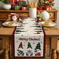 thumbnail image 4 of Christmas Gnome Cotton Linen Table Runner Xmas Dwarfs Snowflakes Retro Linen Plaid Dining Table Runners for Home Decor Party Dining Room Restaurant Kitchen Party 13" x 72", 4 of 9