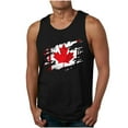 thumbnail image 1 of Hombres Hojas de Arce Impresión Gimnasio Hogar Usar Pijamas Color Algodón Color Sólido Cuello Redondo Camiseta, 1 of 3
