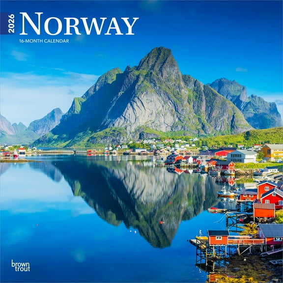 Norway | 2026 12x24" (Hanging) Square Wall Calendar | Plastic-Free | BrownTrout