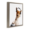 thumbnail image 3 of Stupell Industries Gaming Dog with Headset Animals Painting Brown Floater Framed Canvas Art Print Wall Art, 25 x 25, 3 of 9