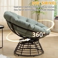 thumbnail image 5 of OMNIBERG Ergonomic 360° Swivel Wicker Papasan Chair, Oversized Indoor Outdoor Rattan Egg Sofa Chair Lounger with Soft Thick Cushion for Living Room, Bedroom, Patio, Yard, Green, 5 of 9