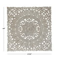 thumbnail image 3 of DecMode Brown Wooden Intricately Carved Floral Wall Decor with Mandala Design, 3 of 8