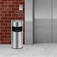 thumbnail image 6 of BENESKY Commercial Indoor Outdoor Trash Can, Stainless Steel Round Garbage Can with Removable Inner Bucket and Ashtray, Waste Bin for Patio, Yard, Office, Hotel, 6 of 6