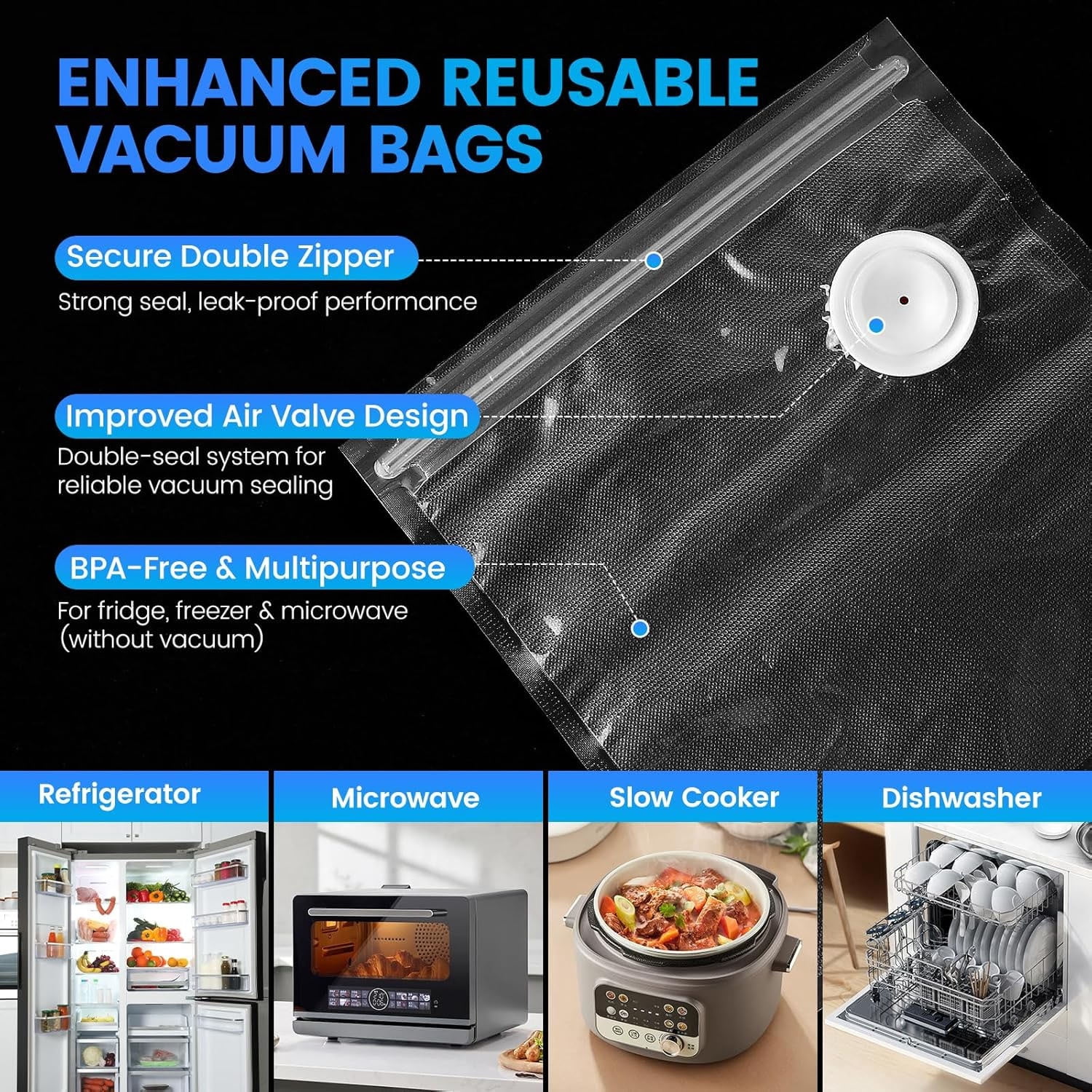 Vacuum Sealer for Food, Handheld Compact Vacuum Sealer Machine with 30 Reusable Bags, Visible Water Tank for 6X Fresh Preservation, for Sous-Vide,Food Saver Storage