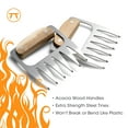 thumbnail image 6 of Outset Stainless Steel Meat Shredding Bear Claws With Acacia Wood Handles, 6 of 7