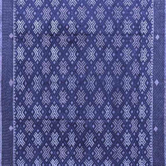 Ahgly Company Machine Washable Indoor Square Abstract Blue Modern Area Rugs, 8' Square