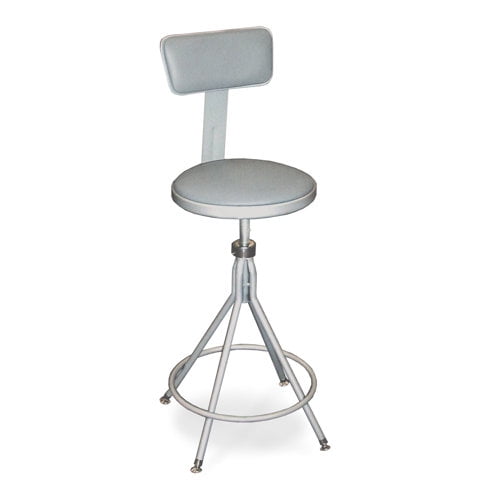 NPS 6500 Series 24-30" Modern Steel and Vinyl Padded Heavy Duty Stool in Gray