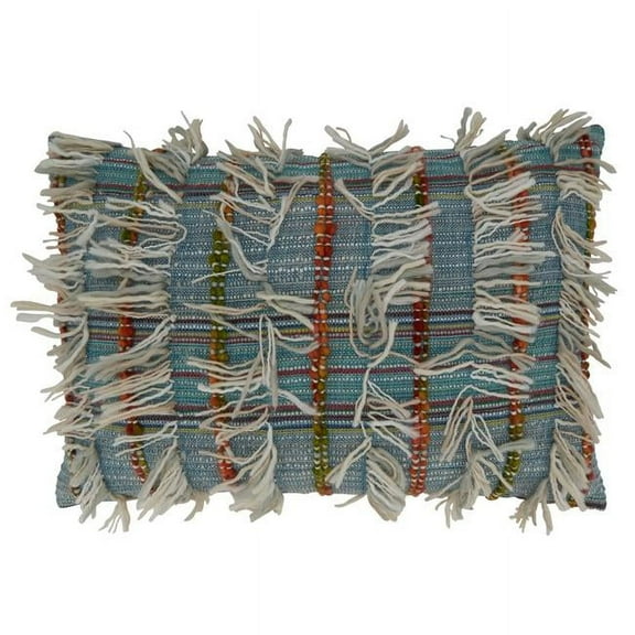 Saro Lifestyle Shaggy Striped Down Filled Throw Pillow
