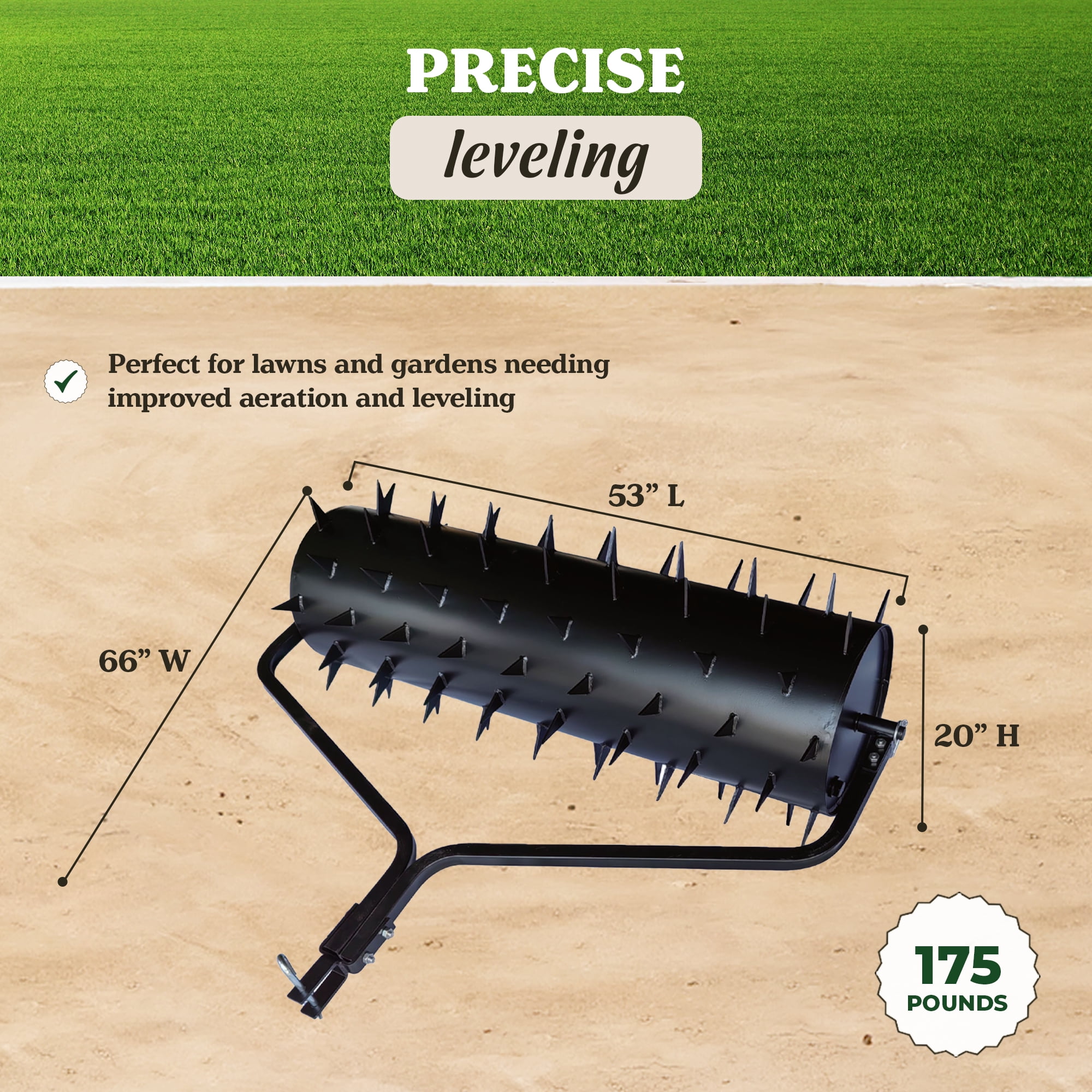 Yard Tuff 60" Drum Spike Aerator with Optimal Air Exposure