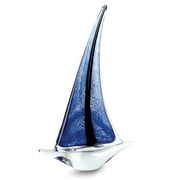 Badash Artistic Blue Sailboat Handcrafted Glass Figurine QGM23764