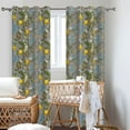 thumbnail image 5 of Dark Gray Floral Blackout Curtains,Grey Decorative French Country Dark Antique Decor Hummingbird Window Covering for Living Room Bedroom Dining,52x96 Inch, 5 of 6