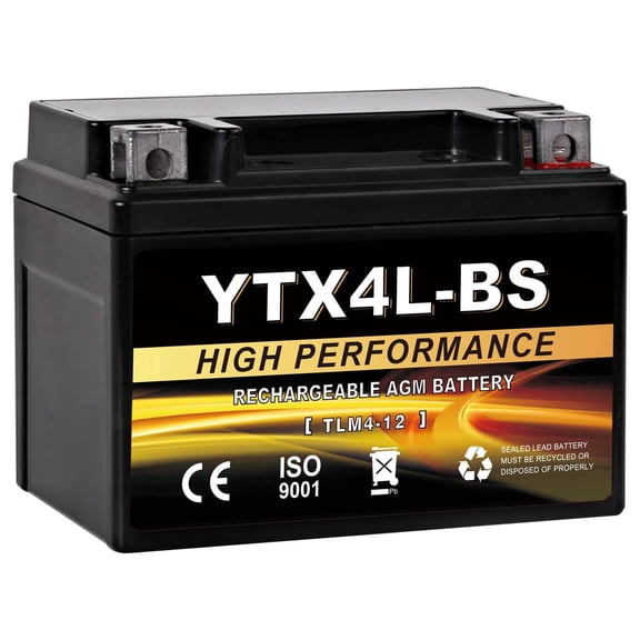 Anlibatt YTX4L-BS Motorcycle Battery 12V 3Ah 70CCA Rechargeable Sealed Batteries Powersport Replacement for ATV, Scooter, Jet ski, Dirt Bike