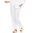 thumbnail image 4 of White Mark Women's 2-Piece Oversize Long Sleeve Button Down Cotton Linen Gauze Lounge Beach Set, 4 of 7
