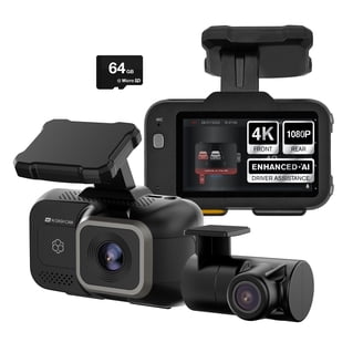 Lamtto 4 Channel Dash Cam, Front Rear Inside, 1080P FHD, 360Â