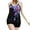 Blue, variant on Plus Size Swimsuit S-5XL 2 Piece Bathing Suits for Women Trendy Round Neck Straps Tankini Floral Print Swim Suits for Women with Boyshorts