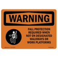 thumbnail image 1 of SignMission OS-WS-A-1824-L-12128 18 x 24 in. OSHA Warning Sign - Fall Protection Required When with Symbol, 1 of 1