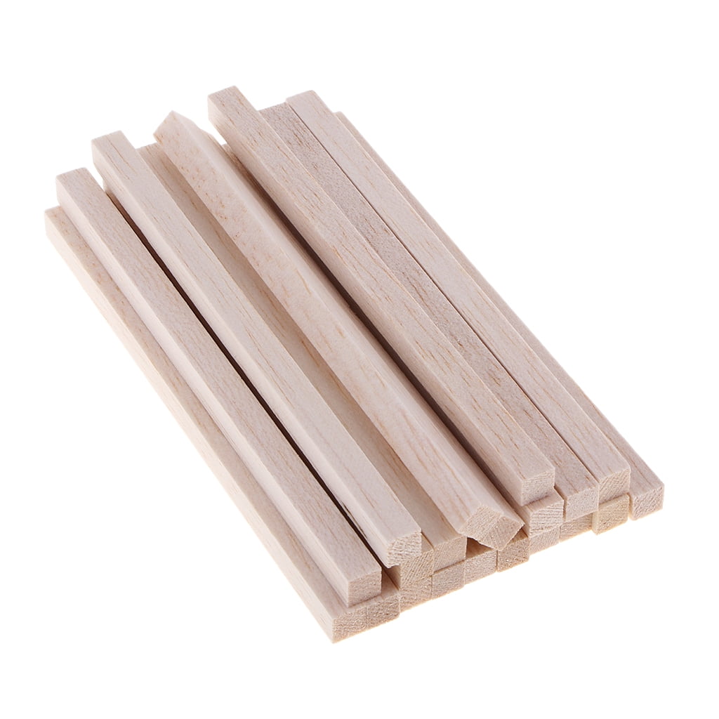 5pcs Natural Balsa Wood Semicircle Sticks Strips for Modeling DIY Crafts 