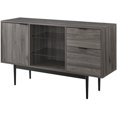 thumbnail image 1 of Contemporary Two-Tone Glass Shelf Sideboard in Slate Gray, 1 of 5
