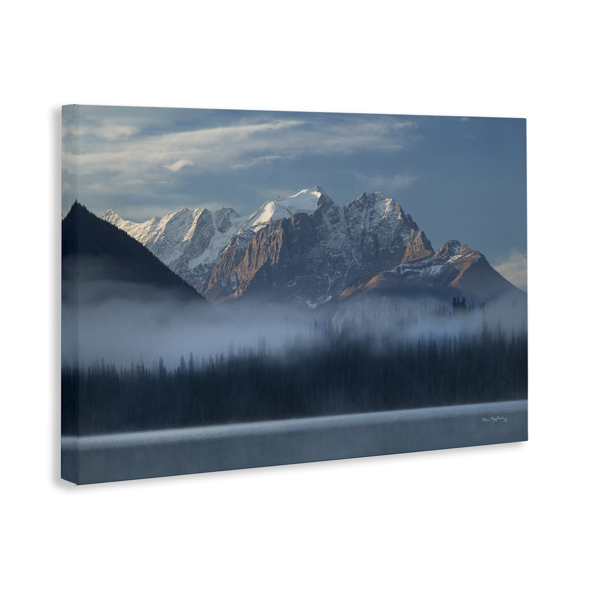 Stupell Industries Emerald Lake & Mountain Landscape & Nature Photography Wrapped Canvas Art Print Wall Art, 24 x 16