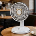 thumbnail image 4 of Rechargeable Desktop Fan with Round Base, Portable Mini Summer Fan, USB Rechargeable 3 Speed Settings, Plastic, 10 x 10 x 17 cm, 1-Pack, 4 of 6