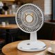 thumbnail image 4 of Ventilador de escritorio recargable con base redonda: ventilador de refrigeración portátil para el hogar, la oficina y uso en exteriores, alimentado por USB, funcionamiento estable y silencioso par, 4 of 6