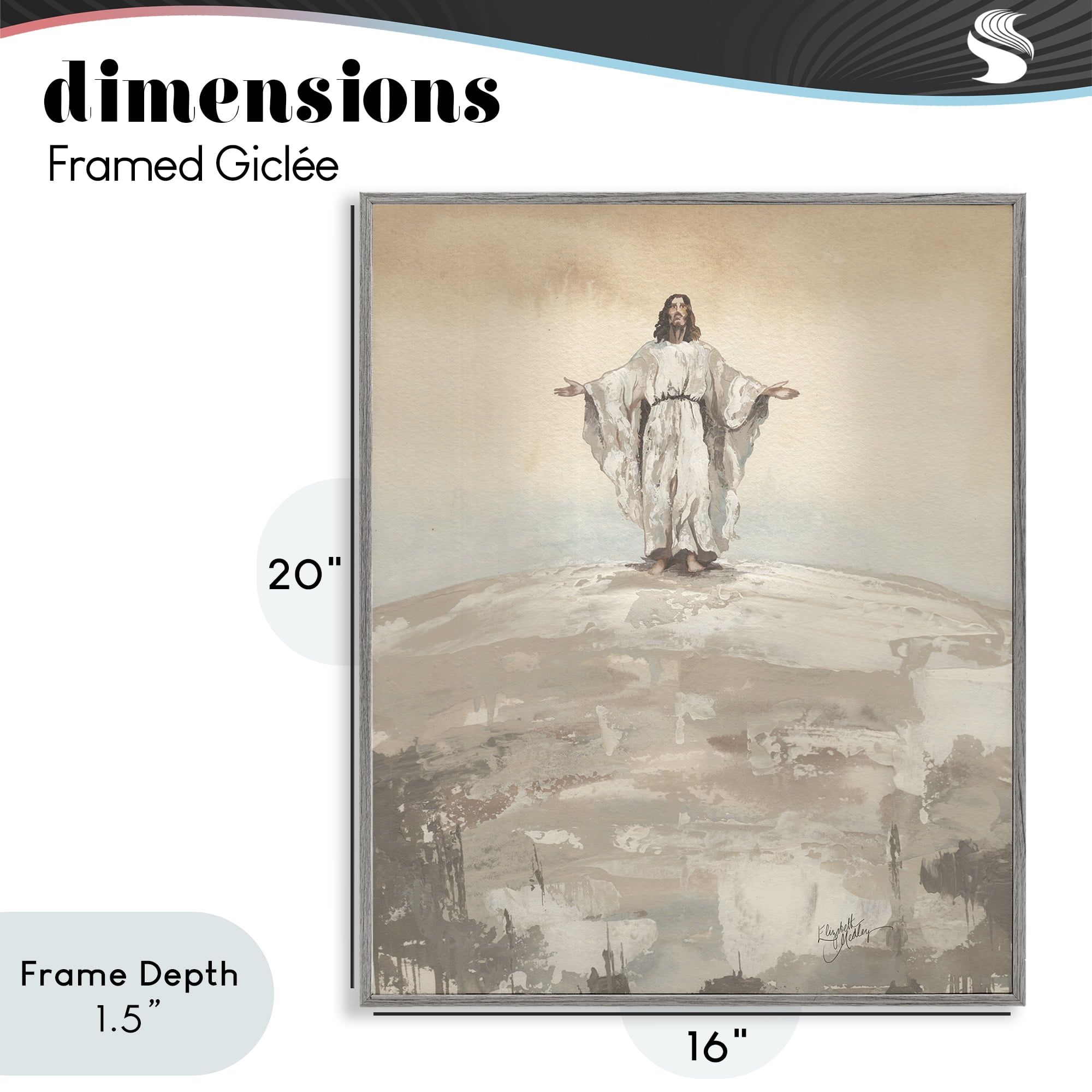 Stupell Industries Jesus on Hill Gray Framed Giclee Art, design by Elizabeth Medley