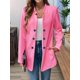 thumbnail image 5 of Blazer de Mujer con Cuello Alto, Informal, de Larga, Cruzado, Elegante, para Oficina y Negocios Rosa Roja L, 5 of 9