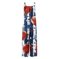 thumbnail image 4 of Hvot&aat 4th of July Romper For Women Independence Day Print Loose Buttoned Jumpsuit American Flag Wide Leg Overall with Pockets, 4 of 7