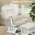 thumbnail image 5 of Lovote 5 in 1 Glider Rocker Replacement Cushions Set - Soft Thicken Velvet Rocking Chair Cushion with Ottoman Cover for Indoor Nursery Glider Rocking Chair, Beige, 5 of 8