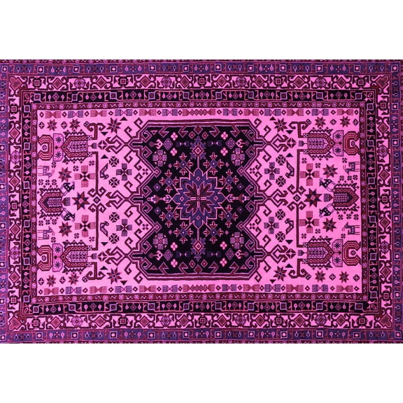 Ahgly Company Indoor Rectangle Persian Pink Traditional Area Rugs, 5' x 7'