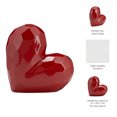 thumbnail image 6 of Decorative Ceramic Heart Sculpture for Home Decor - Ornament for Bathroom, Office, and Living Room Decor - Modern Figurine Accent for Bedroom, Shelf Display, and Coffee Table - 12", Red, 6 of 14