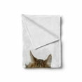 thumbnail image 2 of Animal Soft Flannel Fleece Blanket, Fluffy Playful Pets Sitting next to Each Other Studio Shot Photo on Plain Backdrop, Cozy Plush for Indoor and Outdoor Use, 70" x 90", Brown Beige, by Ambesonne, 2 of 6
