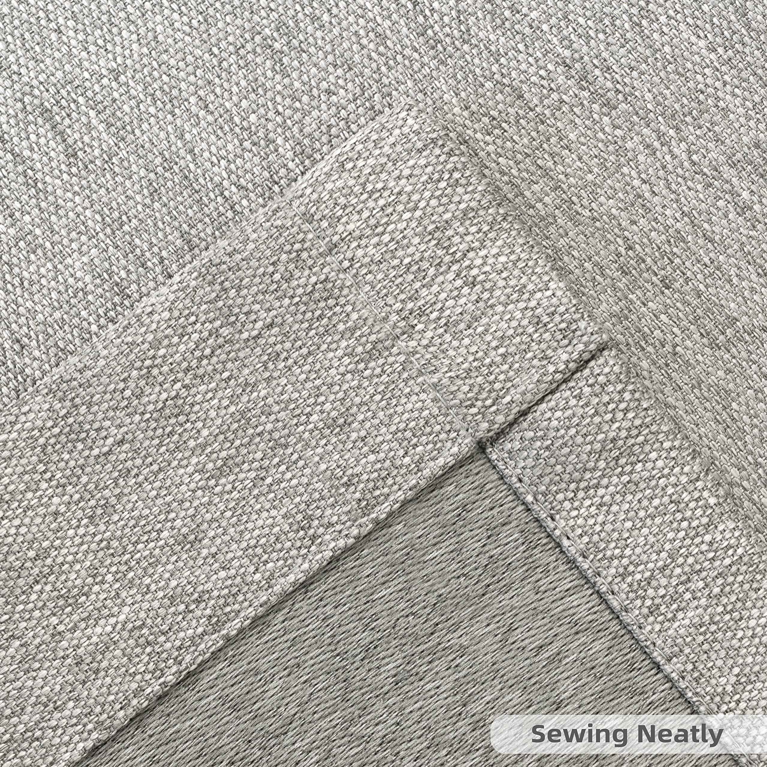 DriftAway Pinch Pleat Valance for Kitchen Window Blackout Faux Linen Textured Solid Gray Valance for Living Room 16 Inch Farmhouse Window Treatment Back Tab 52x16 Gray