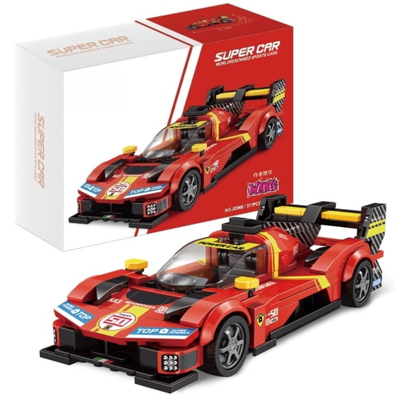 Remocguys Red Racing Car Building Set Compatible with Lego Sports Cars Collectible Model for Adults Teens 311pcs