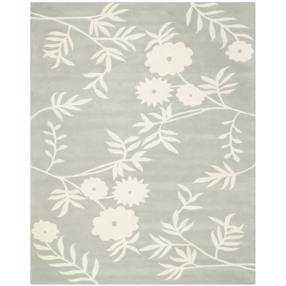 SAFAVIEH Soho Shelby Abstract Floral Wool Area Rug, Grey/Ivory, 5' x 8'