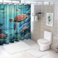 thumbnail image 7 of Orinice  Teal Sea Turtle Shower Curtain Set, Beach Coastal Theme Shower Curtains for Bathroom Ocean Nautical Beachy Turtle Bathroom Decor Polyester Fabric 69x72, 7 of 7