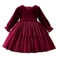thumbnail image 1 of Cathalem Robes Tutu pour Filles, Robe Printemps Été, Robe Midi en Coton Uni, Rouge 100, 1 of 5