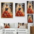 thumbnail image 4 of Designart "Red Timeless Glamour Painting III" Fashion Floater Framed Canvas Wall Art, 4 of 7
