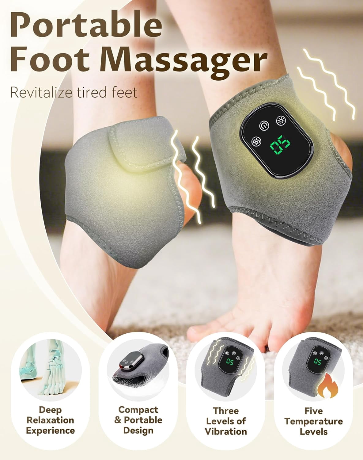 2026 Foot Renew Triple Method Massager, Portable Foot Renew for Feet Customizable Massage, Wireless Foots Renews Massager Rechargeable for Home/Office/Travel