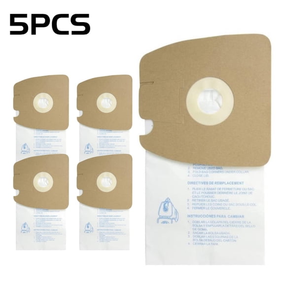5 Pack Style MM Vacuum Bags, Compatible with Eureka Mighty Mite 3670 3680 Series Canister Vacuums, Replaces Part # 60295, 60295A, 60295B, 60295C, 60296, 60297A