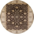 thumbnail image 1 of Ahgly Tapis d'Intérieur Rond Moderne Mi-Siècle Brun Rougeâtre Oriental, 5 Pieds Rond, 1 of 6
