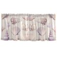 thumbnail image 7 of Yayeee Kitchen Curtains Tier Set of 2 Light Filtering 57"x24" Over Sink Window Panels, Purple Watercolor Seashells, 7 of 7